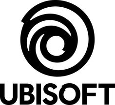 the ubsoft logo is shown in black and white, with an abstract design