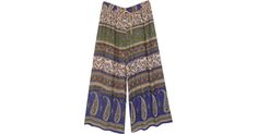 Ethnic indian Paisley Printed Wide Leg Street Pants in Clothing - An ethnic bohemian pants with a wide leg flare - a must-buy palazzo pants because of its unique traditional style - great pajama street wear for travel. Features: Vacation, Beach, Floral, Paisley, Bohemian, Indian. Bohemian Spring Pants With Paisley Print, Bohemian Summer Pants With Paisley Print, Bohemian Paisley Print Summer Pants, Bohemian Paisley Print Bottoms For Festival, Bohemian Beach Pants With Paisley Print, Bohemian Paisley Print Pants For Vacation, Bohemian Long Pants With Paisley Print, Bohemian Bottoms With Paisley Print, Bohemian Paisley Print Vacation Pants