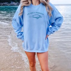 Manatee Sweatshirt Coconut Girl Clothes Ocean Inspired Style Beach Bum Coconut Girl Florida Crewneck Beachy Sweatshirt I'm Just a Manatee by TheHappiestTshirtCO on Etsy Blue Crew Neck Sweatshirt For Beach Season, Cotton Sweatshirt With Letter Print, Blue Cotton Beach Sweatshirt, Blue Cotton Sweatshirt For Beach, Blue Crew Neck Sweatshirt For Vacation, Blue Cotton Sweatshirt For Vacation, Beach Cotton Crew Neck Sweatshirt, Leisure Crew Neck Tops For Beach Season, Casual Cotton Sweatshirt For Vacation