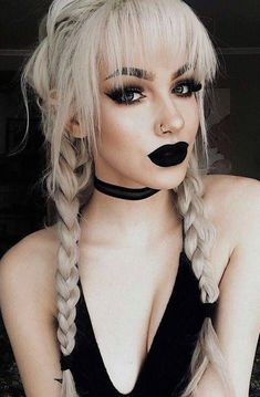 Hairstyles for Every Hair Type | Pixie Haircut Fine Hair | Pixie Bob Styles | 2024 Hair Trends Blonde Goth, Skincare Favorites, Gothic Hair, Gothic Hairstyles, Goth Hair, Black Lipstick, School Dropout, 다크 판타지, Edgy Makeup