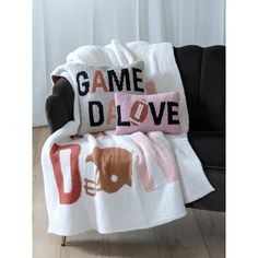 a blanket that says game love with an elephant on it and the words game over