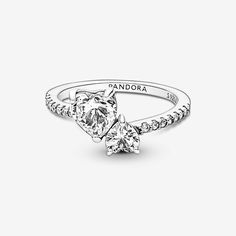 The Double Heart Sparkling Ring Features Two Heart-Shaped Clear Cubic Zirconia Nestled Together At Different Angles. This Ring Is Brand New, Never Been Worn.