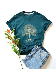 ✿ WELCOME TO MY SHOP ✿ More Shirt ► https://www.etsy.com/shop/igetherproject Material : Cotton 100% Sleeve length : Short sleeve Women Fit. Printed with eco-friendly water-based inks. Quality: Premium T-Shirt ** Size : T-shirts Asia fits, please ensure size before purchase on listing, ** After washing, there may be a slight shrinkage of about 1 inch of the shirt. ■ WASHING INSTRUCTIONS ■ Turn garment inside out. Hand wash. Lay flat to dry. Do not bleach/dry-clean Do not iron directly onto the pr Organic Cotton Pre-shrunk Short Sleeve Tops, Blue T-shirt For Everyday Fall Wear, Pre-shrunk Organic Cotton Short Sleeve Shirt, Relaxed Fit T-shirt With Front Print For Fall, Organic Cotton Top With Custom Print In Relaxed Fit, Relaxed Fit Organic Cotton Tops With Custom Print, Unisex Graphic Tee For Fall, Cotton Graphic Tee With Screen Print, Unisex Short Sleeve Tops With Screen Print