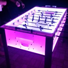 Fuseball Table, Foosball Table Design, Ny Party, Arcade Bar, Gaming Lounge, Arcade Room, Hangout Room, Table Football, Nightclub Design