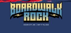 the logo for boardwalk rock in ocean city, md