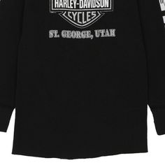 Description:Vintage St George Utah black Harley Davidson long sleeve t-shirt, fits xx-large.GENDER: womens CONDITION: very good.STYLE: long sleeve t-shirtERA: 1990sCOLOUR: blackFABRIC: cotton Vintage Long Sleeve T-shirt For Winter, Vintage Black Top With Text Print, Black Long Sleeve Tops With Screen Print, Grunge Long Sleeve Tops With Screen Print, Winter Graphic Long Sleeve T-shirt, Winter Graphic Tee With Long Sleeves, Grunge Graphic Print T-shirt For Winter, Winter Long Sleeve Graphic Tee, Grunge Tops With Screen Print For Winter