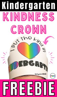 a person wearing a hat with the words kindergartn on it and an image of