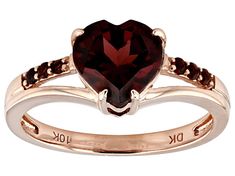 1.69ct Heart And 0.08ctw Vermelho Garnet™ 10k Rose Gold Ring. Measures Approximately 0.66"L x 0.31"W. Almandine Garnet, Red Gemstones, Garnet Ring, Rose Gold Engagement, Gold Engagement Ring, Rose Gold Jewelry, Garnet Rings, Garnet Gemstone, Rose Gold Engagement Ring