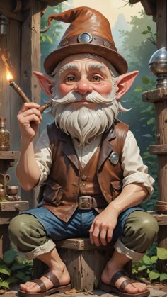 #aiartist #starryai #aiart💛 #get_starryai #aiartgallery Fantasy Farmer, Farmer Gnome, Marine Life Art, Female Gnome, Folklore Art, Storybook Art, Glue Book, Diy Gnomes