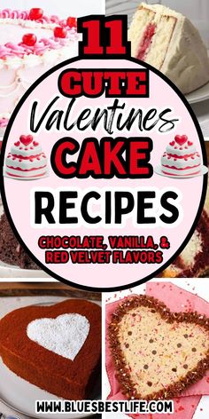 A collection of Valentine's Day cakes, gourmet cakes to cute Valentine's themed cakes for kids.