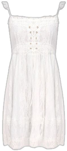 White Coquette Mini Length Dress, Coquette Sleeveless Mini Dress With Lace Trim, Lace Mini Dress With Tie Back, White Coquette Mini Dress, Sleeveless Coquette Mini Dress For Daywear, White Coquette Day Dresses, White Coquette Daywear Dresses, White Coquette Mini Dress With Lace Trim, Kawaii Swimsuit