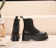 Dr. Martens Boots, Dr. Martens, Combat Boots, Zipper