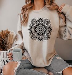 Aesthetic Mandala Sweatshirt, Trendy Boho Shirt, Spiritual Astrology Hoodie, Vintage Graphic Tee,Celestial Yoga Gift,Summer Beach Shirt,R106 ♥️ WELCOME ♥️ Looking for super soft, comfy, and high-quality clothes for your special days or loved ones? You've come to the right place! We absolutely love what we do and are dedicated to making your shopping experience just perfect. If you have any questions about our products, don't hesitate to reach out. We're here to help and will get back to you as soon as possible! 🔵 HOW TO ORDER  1️⃣Select the t-shirt size 2️⃣ Select the color 3️⃣ If you have, add your personalized designs, enter customization in "Add your personalization" field 4️⃣ Add to cart 5️⃣ Go back and Repeat for each size (to create a set ) ♻️ CARE INSTRUCTIONS  🟢 Wash item inside Bohemian Relaxed Fit Crew Neck Sweatshirt, Bohemian Crew Neck Relaxed Fit Sweatshirt, Bohemian Crew Neck Sweatshirt With Relaxed Fit, Astrology Hoodie, Spiritual Astrology, Aesthetic Mandala, Sweatshirt Trendy, Boho Shirt, Yoga Gifts