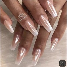 Ombre Chrome Nails, Shiny Nails Designs, Unghie Sfumate, Chrome Nails Designs, Shiny Nails, Acrylic Nails Coffin, Coffin Nails Designs, Classy Nails