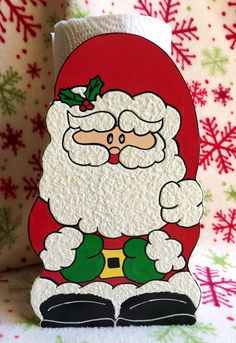 an image of a santa clause with snowflakes