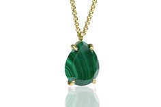 "A timeless Malachite stone necklace that will give a luscious elegance to your look. Beautifully complement your look for every season with this gold pendant necklace. Fine jewelry for women you can add to your collection or wrap as a present. ♥ Gemstone Type - Malachite ♥ Gemstone Size - 16x20mm ♥ Gemstone Cut - Pear - More options available in the drop down menu ♥ Metal Type (Main Photo) - 14k Gold Filled - More options available in the drop down menu ♥ Length (Model Photo) - 45cm/18\" - Avai Classic Green Teardrop Pendant Necklace, Classic Gemstone Teardrop Pendant Necklace, Long Gold Necklace, Pear Pendant, Malachite Necklace, Malachite Rings, Peridot Necklace, Fancy Gifts, Gold Long Necklace