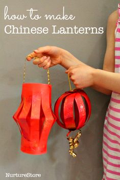 How to make Chinese lantern - two easy Chinese New Year crafts for kids New Year Crafts For Kids, News Years Crafts For Kids, New Year Crafts, New Year Activities, Chinese New Year Crafts For Kids, Chinese New Year Activities, Red Lanterns, Chinese New Year Party, Chinese Crafts