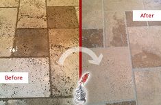 before and after picture of a tile cleaning service in san francisco, ca with dirty floors