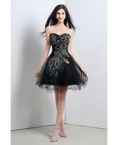 Shop Special Black Short Embroidery Homecoming Dress For Juniors online. Custom-made any plus size or color. Pro since 2009. Sleeveless Black Embroidered Party Dress, Black Floral Embroidery Prom Dress, Black Embellished Embroidered Dress For Wedding, Gold Tight Dress, Black Prom Dresses Short, Short Embroidery, Homecoming Dresses Short Black, Junior Homecoming Dresses, Black Prom Dress Short