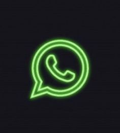 whatsapp icon in the dark with green glow on it's left side