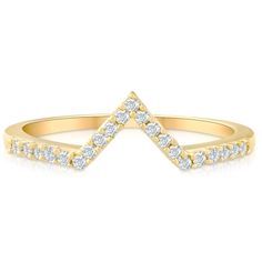 a yellow gold ring with diamonds on it