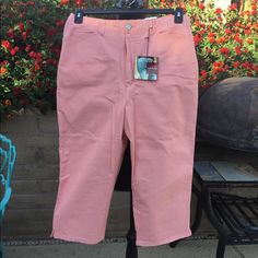 Color Listed As ‘Shrimp’. Pretty, Stretchy, Comfy Capris. High Rise Cotton Capris For Spring, High-rise Cotton Capris For Spring, High Rise Summer Capris With Pockets, Spring Pink Capris With Pockets, Pink Spring Capris With Pockets, Gloria Vanderbilt, Colour List, Moon Child, Pant Jumpsuit