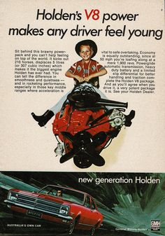 an old advertisement for the new generation of motorcyclist's motorcycles, featuring a man on a motorcycle