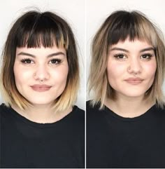 Color Block Hair Short, Color Block Short Hair, Color Block Bob, Color Block Hair, Hair With Bangs, Punk Hair, Ombré Hair, Hair Brained, Haircut And Color