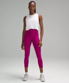 Wunder Train High-Rise Crop 23" | Women's Capris | lululemon Pink Functional Activewear By Lululemon, Pink Functional Lululemon Activewear, Lululemon Pink Moisture-wicking Activewear, Pink Lululemon Moisture-wicking Activewear, Pink Casual Activewear By Lululemon, Lululemon Pink Activewear For Pilates, Lululemon Pink Athleisure Activewear, Pink Lululemon Activewear For Workout, Lululemon Pink Workout Activewear