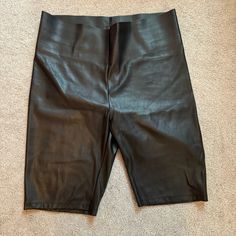 Brand New Faux Leather Bike Shorts From Loft. Super Comfy And Can Be Dressed Up Or Worn With A More Casual Look. Size Medium. Leather Biker Shorts, White Biker Shorts, One Teaspoon Shorts, Black Biker Shorts, Olive Green Shorts, Black High Waisted Shorts, Elastic Shorts, Womens Bike, Flowy Shorts