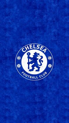 the chelsea logo is shown on a blue background