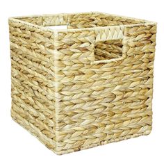 a large woven basket is shown on a white background