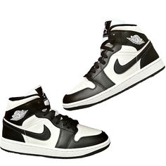 Authentic Nike Jordan 1 Mid In Panda Black & White Colorway Genuine Leather Outer, V Well Made Pair Of Sneakers. Selling Bc I’m Moving And Have Yet To Wear Them :) Bought Directly From Nike. Will Come W Orig Box & Tissue! Wear W An Oversized Graphic T Shirt Or Baggy Pants, Wool Coat, And Baby Tee Best Fits Women’s Us 8 Excellent Condition. Never Worn Outside Of My Living Room (Only Tried Them On Carefully To Avoid Creasing) #Nike #Jordan1 #Sneakerhead #Nikejordan #Nikedunk Casual Black And White Leather Custom Sneakers, Black And White Leather Casual Sneakers, Casual Black And White Leather Sneakers, Black And White Leather Sneakers With Boost Midsole, Black High-top Sneakers With Branded Heel For Streetwear, Black High-top Sneakers For Streetwear With Branded Heel, Black High-top Sneakers With Branded Heel Counter, Casual High-top Jordan Shoes With Branded Heel Counter, White Sole High-top Jordan Shoes With Branded Heel Counter