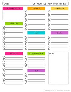 the printable to do list is shown