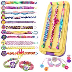 an assortment of bracelets and hair clips