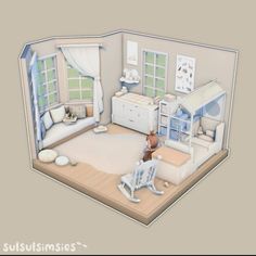 Sims 4 Toddler Room, Sims 3 Houses Plans, Sims Bedroom, Sims Room, Sims4 Builds, House Kids Room, Sims Houses