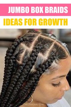 10 Box Braids Hairstyles, Best Braiding Hair For Box Braids, Big Block Braids Hairstyles, Corn Rolls With Box Braids, Braids For Black Women Cornrows Ideas, Box Braids Jumbo Long, Large Braid Styles For Black Hair, Big Square Box Braids, 8 Jumbo Knotless Box Braids