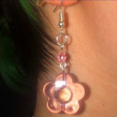 Beaded light pink flower earrings Pink Dangle Flower Earrings, Pink Feminine Flower Drop Earrings, Elegant Pink Flower Beaded Earrings, Feminine Pink Flower Drop Earrings, Handmade Pink Flower Drop Earrings, Pink Dangle Flower Earrings For Spring, Pink Flower Drop Earrings, Pink Feminine Dangle Flower Earrings, Pink Feminine Flower Dangle Earrings