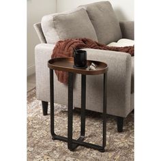 Kate And Laurel Zabel Oval Metal Side Table, 17x9x24, Black : Target Sofa End Tables, Comfy Sofa