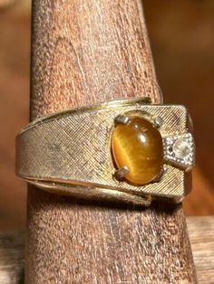 Esp 18k HGE Mens Ring Tigers Eye Rhinestone Yellow Gold Vintage Retro Jewelry  | eBay Classic Gold Jewelry With Stone Setting, Vintage Jewelry With Polished Round Stone, Vintage Gold Signet Ring With Gemstone, Antique Gold Jewelry With Stone Setting, Antique Gold Jewelry With Center Stone, Vintage Gold Jewelry With Round Stone, Gold 14k Stone Set Ring, 14k Gold Ring With Stone Setting, 14k Gold Jewelry With Stone Setting For Anniversary