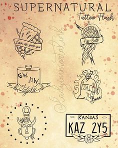 an old paper with various tattoo designs and lettering on it, including the name kaz zy9