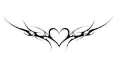 an artistic heart with wings tattoo design