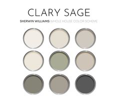 six different shades of paint with the words clay sage