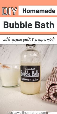 homemade bubble bath with epsom salt and peppermint