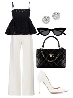 Old Money Vibes Outfit, Lunch Party Outfit, Outfit Ideas White Background, Lunch Outfit Ideas Classy Chic, Outfit Template, Day To Night Outfit, Chic Black Outfits, Outfit Brunch, Lunch Outfit