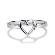 Sterling Silver baby ring with open heart and tiny clear CZs. This makes a special keepsake birthday or valentine gift too! These are high-quality rings with rhodium plating to prevent tarnish for little girls, toddlers, kids, and children. The are great pinky rings as well. This comes in a black velvet heart ring box and is available in sizes 1-4. Ring Sizing: https://cherishedmomentsshop.com/pages/sizing-charts Heart Ring Box, Keepsake Baby Gifts, Diamond Fashion Jewelry, Sterling Silver Toe Rings, Baby Rings, Velvet Heart, Timeless Ring, Kids Rings, Silver Toe Rings