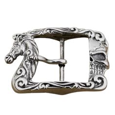 This 925 Sterling Silver Belt Buckle Horse and Skull is the perfect gift for some rebel friends of yours. It's also something you will keep forever. Half Skull, Silver City, Silver Belt Buckle, Silver Horse, Silver Belt, Silver Belts, Horse Head, Beautiful Horses, Belt Buckle