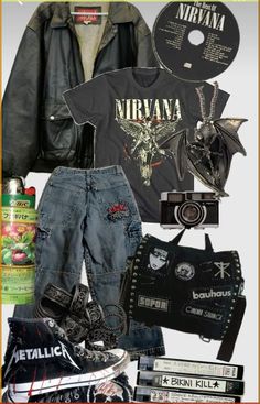 #photos #wallpapers #kpop #black #universemagic #love #asianculture #korea #japan #china #fashion Stile Punk Rock, Styl Grunge, Outfits Retro, Punk Vintage, Rock Outfits, Punk Outfits, Swaggy Outfits, Mode Inspo