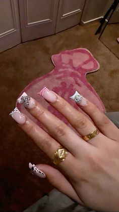 Simple Coquette Nails, Freestyle Nails, Girly Acrylic, Punk Nails, Hard Nails, Duck Nails, Modern Nails