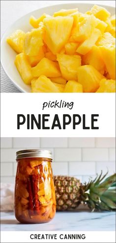 pickling pineapple in a mason jar is the perfect way to use it as an appetizer